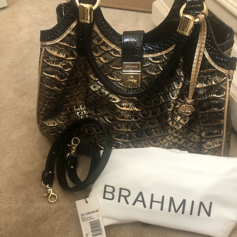 Brahmin elisa slate caravel new with tags not attached